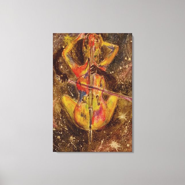 Cello Sonata Canvas Print Abstract Painting (Front)