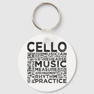 Cello Typography Keychain