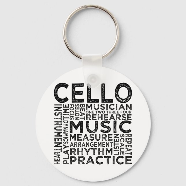 Cello Typography Keychain (Front)