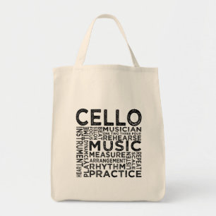 Cello Typography Tote Bag