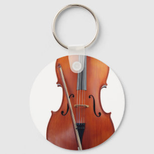 Cello with bow, close up keychain