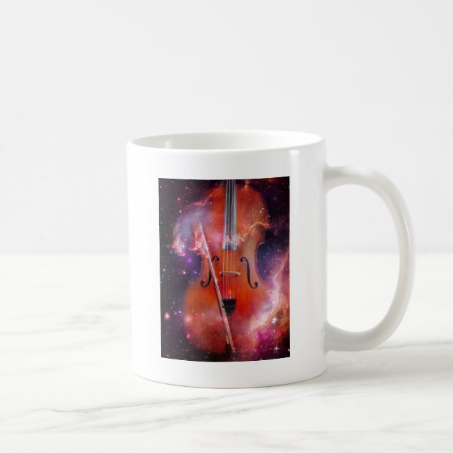 Cello with with stars and space clouds. coffee mug (Right)