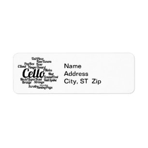 Cello Word Cloud Black Text