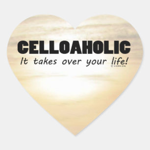 Celloaholic Life Heart Sticker