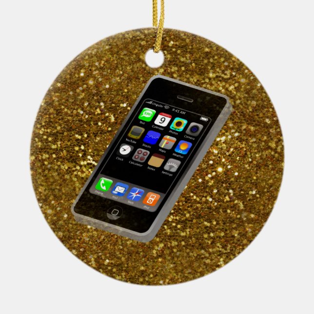 cellphone bling ceramic ornament (Front)