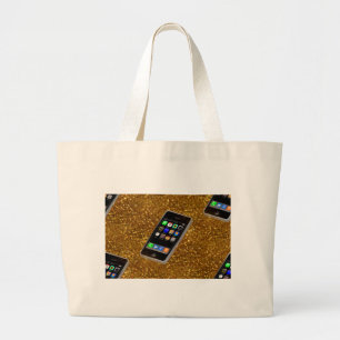 cellphone bling large tote bag