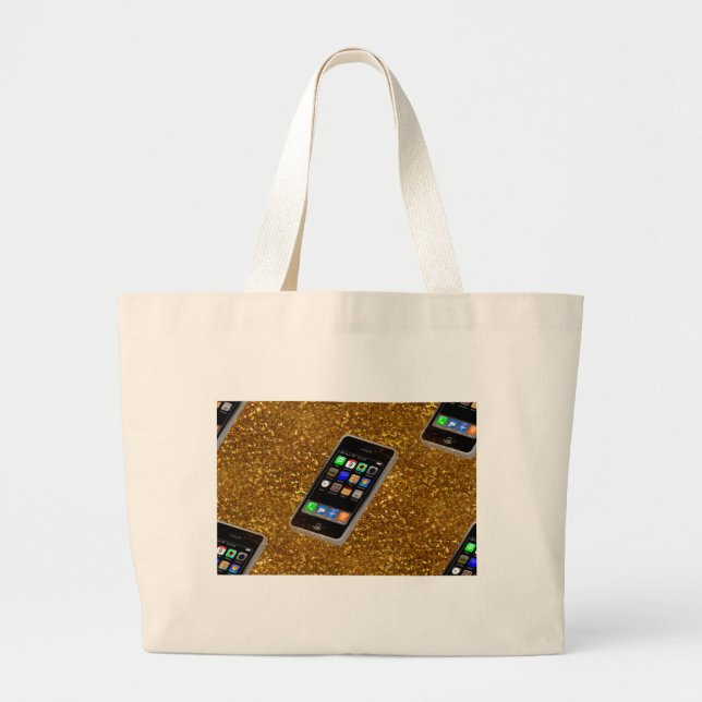 cellphone bling large tote bag (Front)