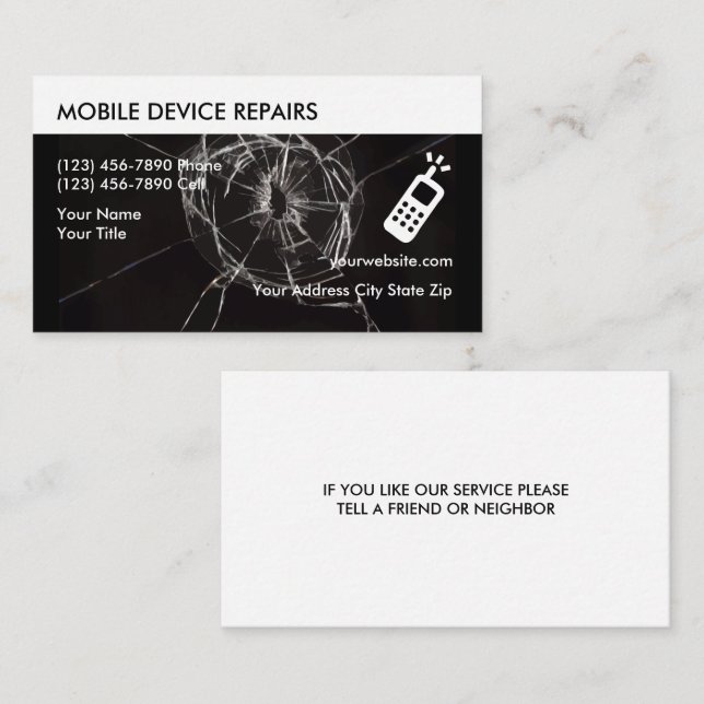 Cellphone Repair Business Cards (Front/Back)