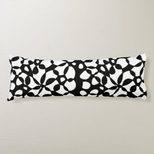 Cells Abstraction Black White Body Pillow