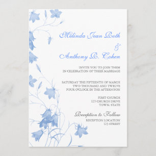 Cellules bleues - Faire-part de mariage bleu 5x7
