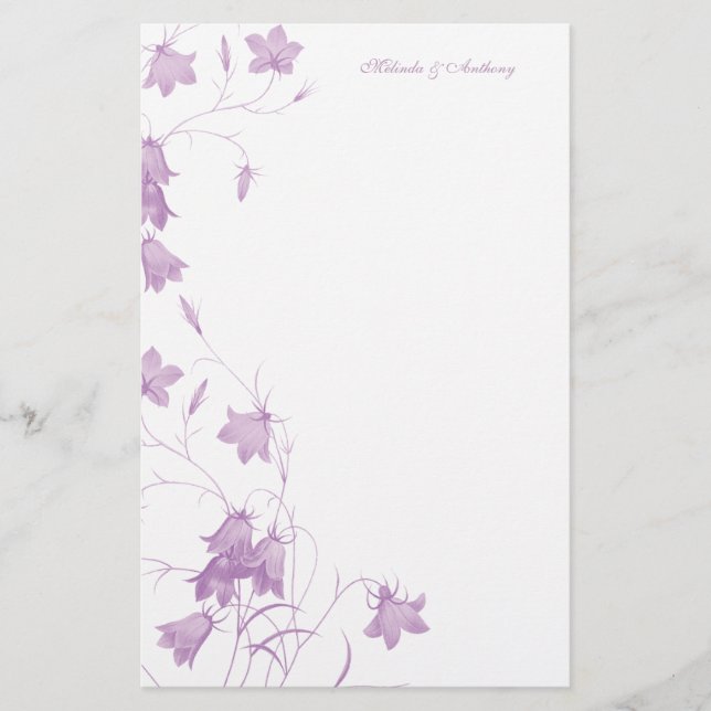 Cellules bleues - Violet 5,5 x 8,5 Papier à lettre (Devant)