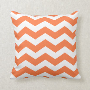 Celosia Orange Chevron Pattern Throw Pillow