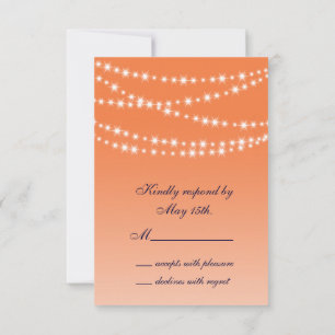 Celosia Orange Twinkle Lights RSVP Card