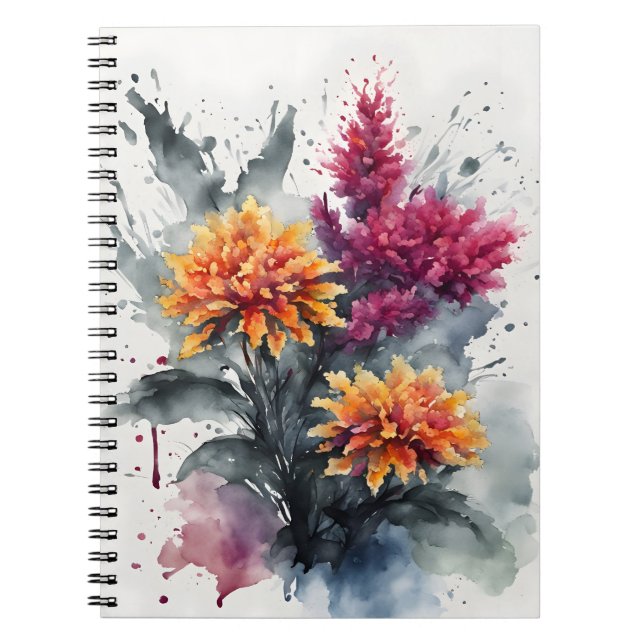Celosia - Watercolor flowers Notebook (Front)
