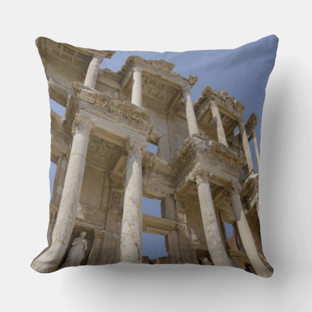 Celsus Library, built in AD 114-117 Throw Pillow (Front)