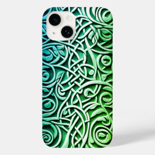 Celtic 3D Carved Green Knot Design Case-Mate iPhone 14 Case
