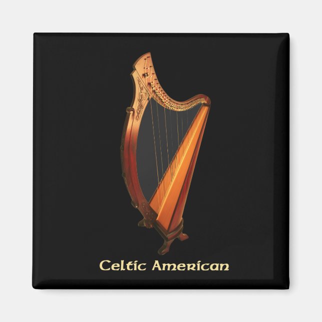Celtic American Harp Magnet (Front)