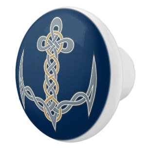 Celtic Anchor 1 Ceramic Knob