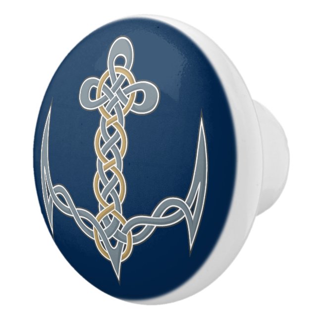 Celtic Anchor 1 Ceramic Knob (Right)