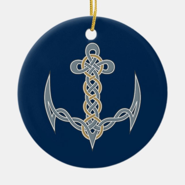 Celtic Anchor 1 Ceramic Ornament (Front)