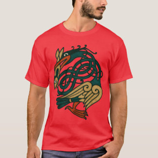 Celtic Art Bird With Fish funny T-Shirt