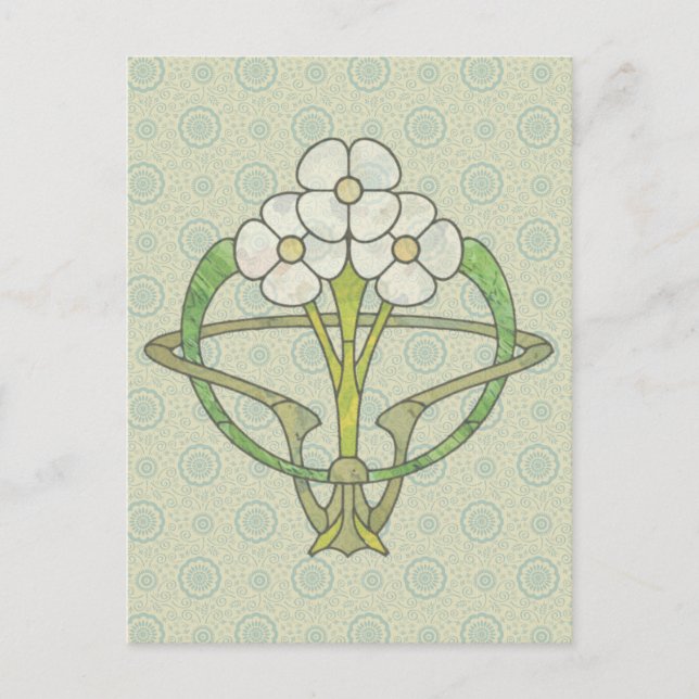 Celtic art deco floral design 2 postcard (Front)