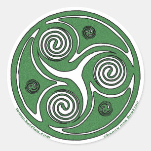 Celtic Art Sticker, Triskelion Design #1 Classic Round Sticker