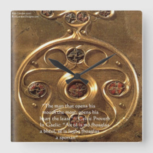 Celtic Artifact & Proverb On Wall Clock