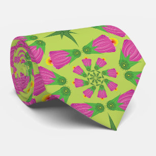 Celtic Bell Flower Mandalas Green Neck Tie