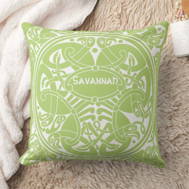 Celtic Bird Knot Choose Any Custom Colour Throw Pillow (Blanket)