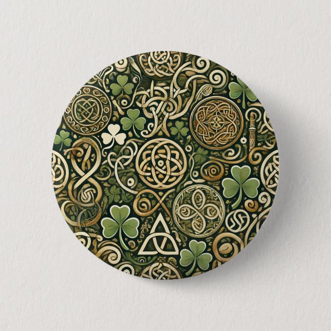 Celtic Bloom 2 Inch Round Button (Front)