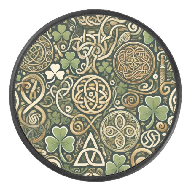 Celtic Bloom Hockey Puck (Front)