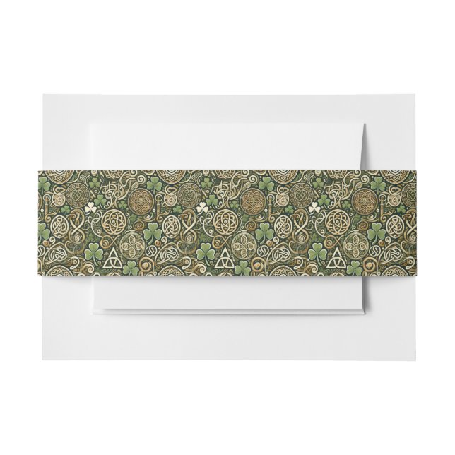 Celtic Bloom Invitation Belly Band (Front Example)