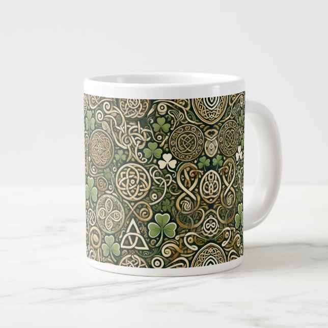 Celtic Bloom Large Coffee Mug (Front Right)