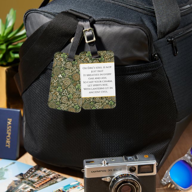 Celtic Bloom Luggage Tag (Front & Back)