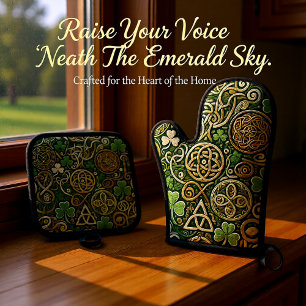 Celtic Bloom Oven Mitt & Pot Holder Set