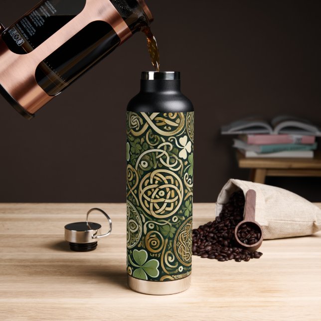 Celtic Bloom Water Bottle (Coffee)