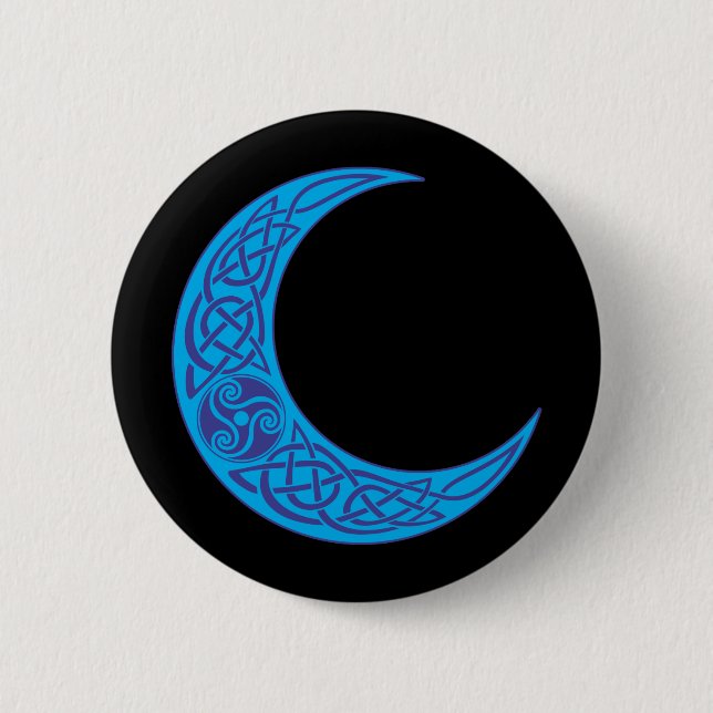 Celtic Blue Moon 2 Inch Round Button (Front)