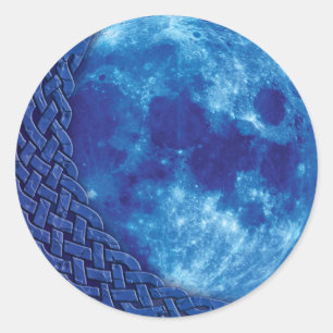 Celtic Blue Moon Classic Round Sticker