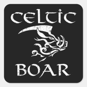 Celtic Boar Tribal Irish illustration Square Sticker