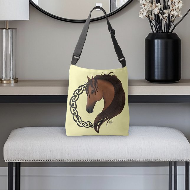 Celtic Brown Horse Yellow Crossbody Bag (Creator Uploaded)