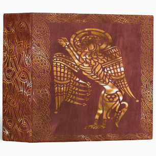 Celtic Brown Leather Tribal Artwork Binder