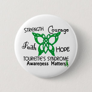 Celtic Butterfly 3 Tourette’s Syndrome 2 Inch Round Button