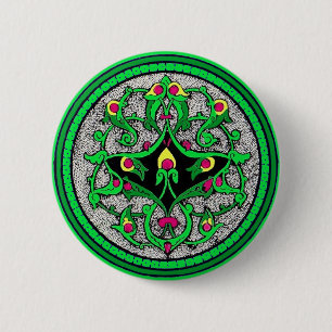 Celtic cartouche 2 inch round button