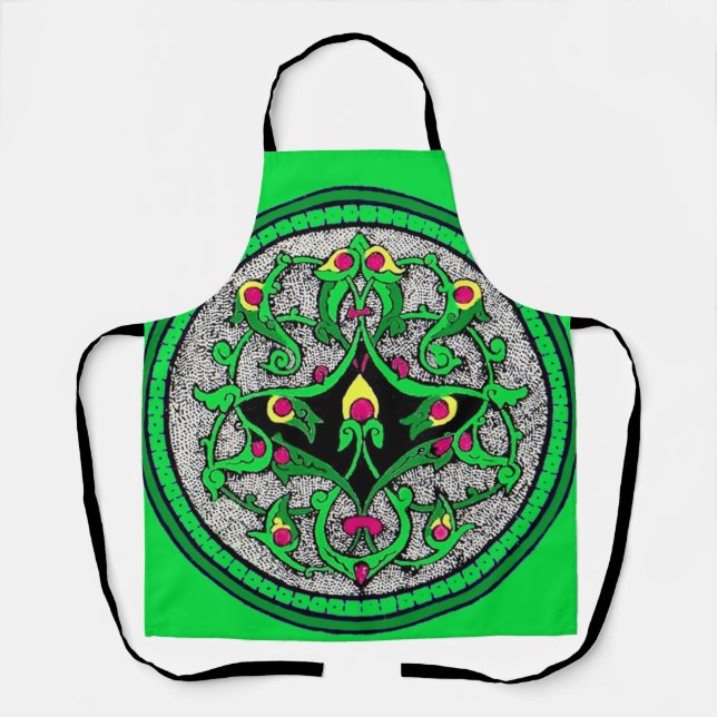 Celtic cartouche print apron (Front)