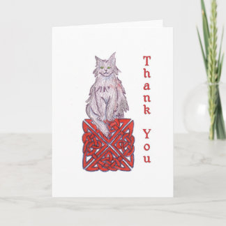 Celtic Cat Thank You Note Card