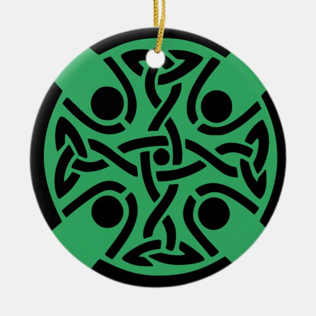 Celtic Christian cross  Ceramic Ornament (Front)