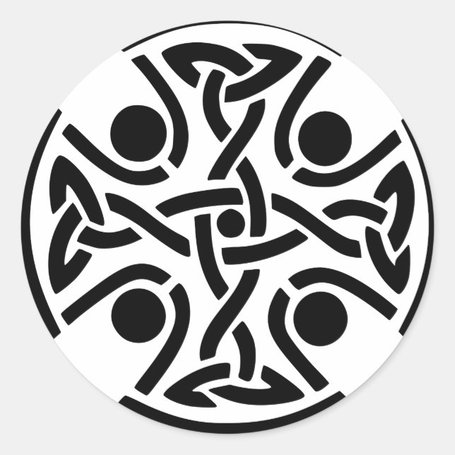 Celtic Christian cross  Classic Round Sticker (Front)