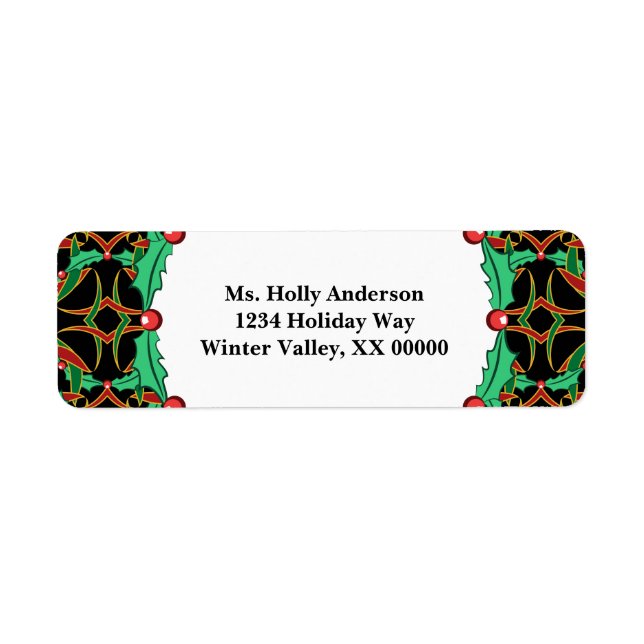 Celtic Christmas Holly Motif Wreath (Devant)