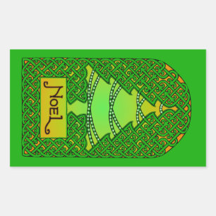 Celtic Christmas Tree - Green Sticker
